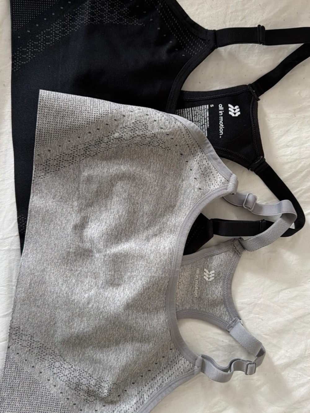 all in motion Seamless Sports Bras in Gray and Black Duo